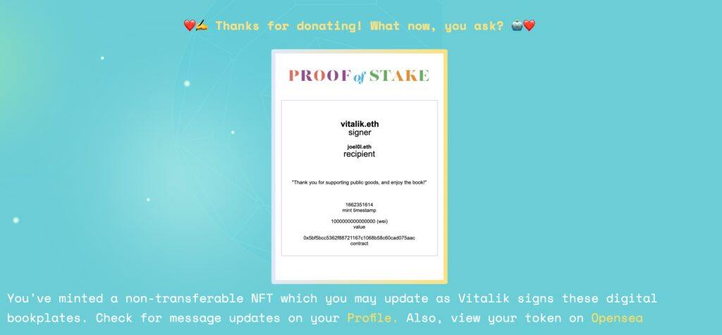 Gitcoin上如何捐赠ETH？获取V神新书《Proof of Stake》及NFT教程-第4张图片-币安app下载