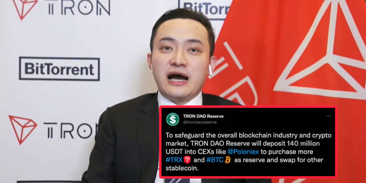 孙宇晨护盘！波场联合储备预备1.4亿枚USDT 购入TRX和BTC-第1张图片-币安app下载