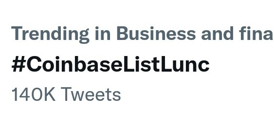 LUNC社群再发功！呼吁上架Coinbase 突破14万人推特转发-第2张图片-币安app下载