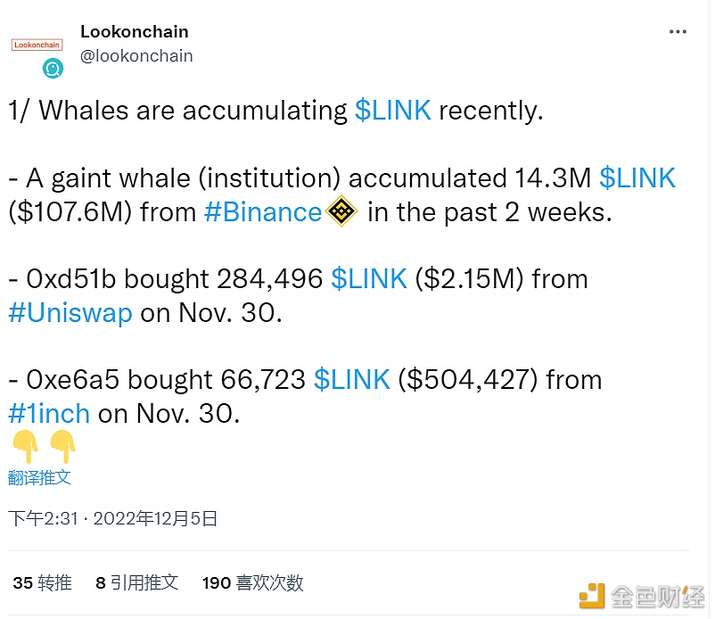 自11月23日以来，价值超1亿美元的LINK从binance转出-第1张图片-binanceapp官网下载下载
